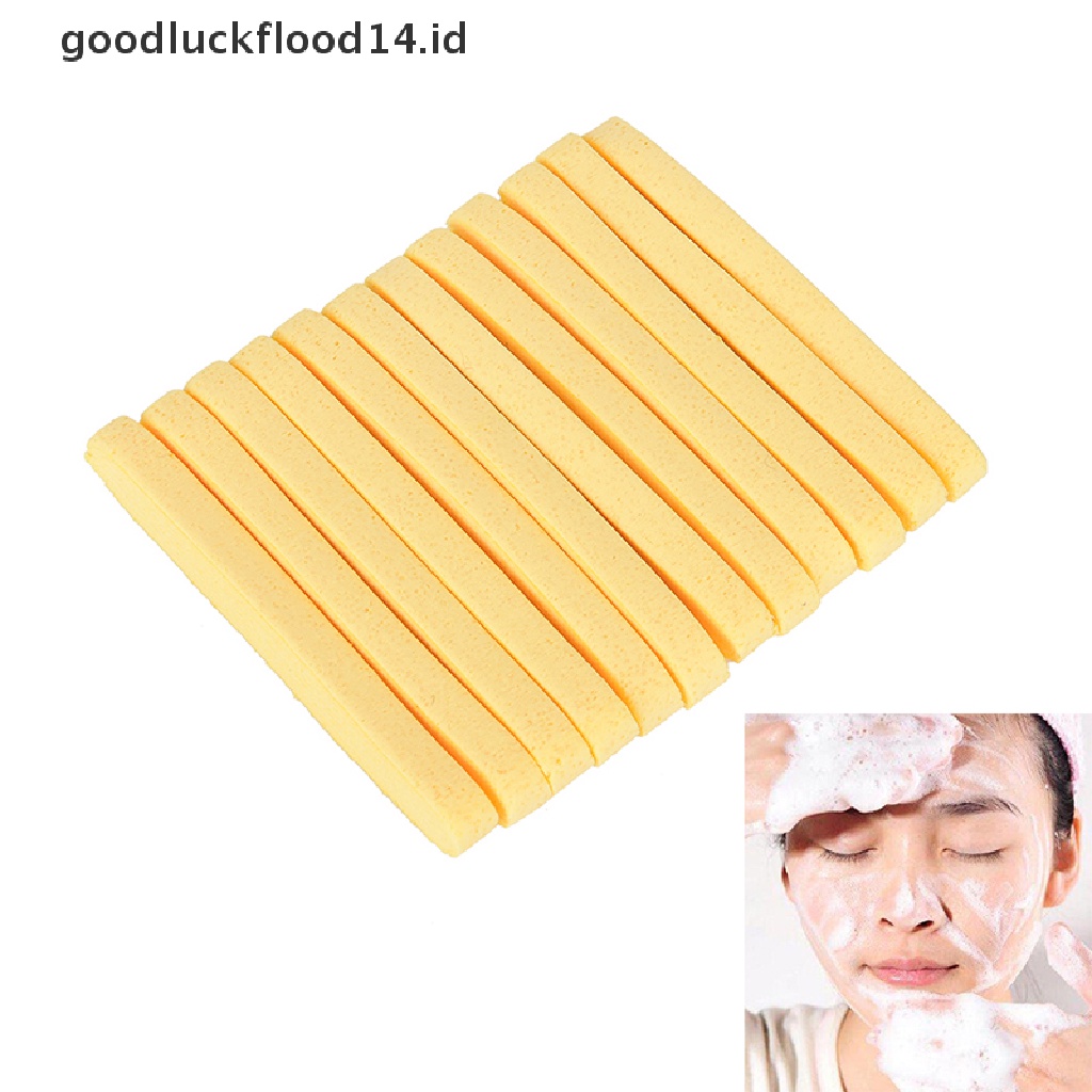 [OOID] 12pcs Compressed Facial Cleaning Wash Puff Sponge Stick Face Cleansing Pad ID