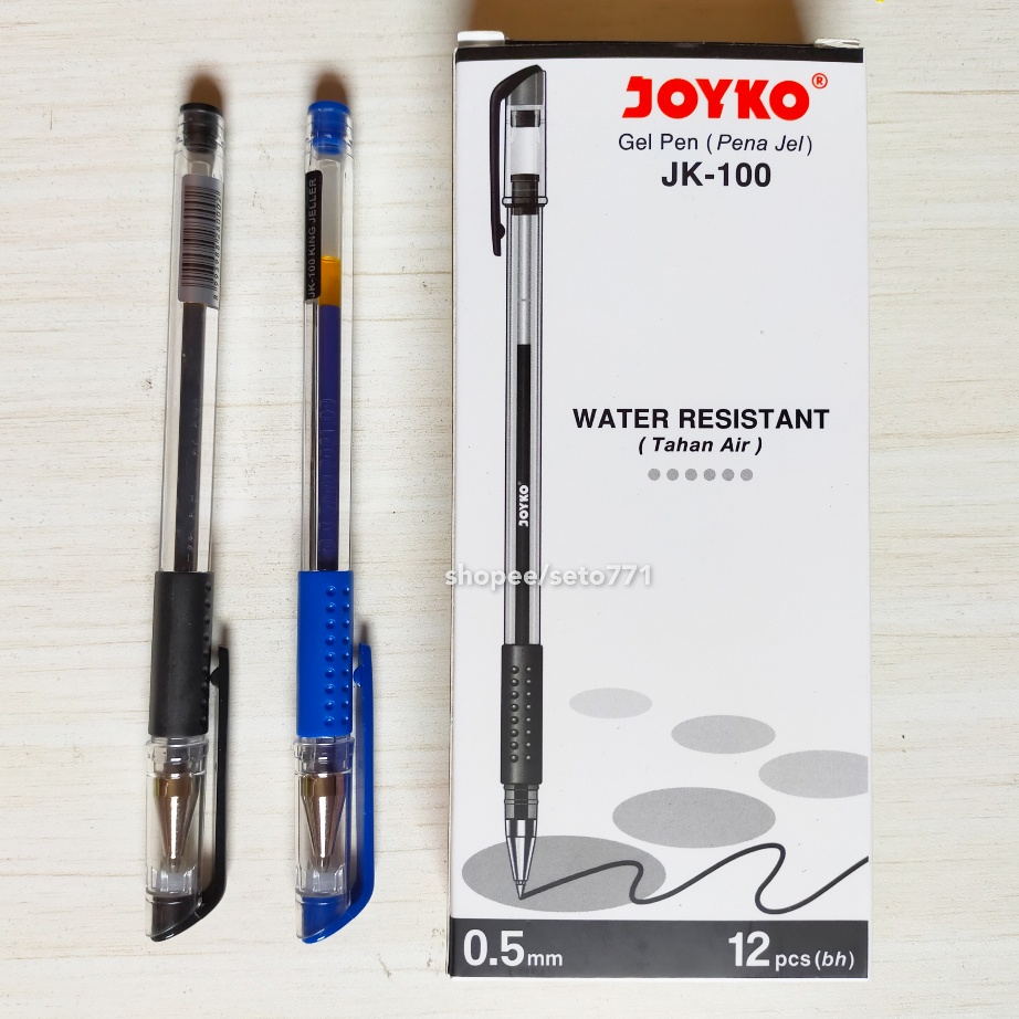 

Ballpoint Gel Joyko Gel Pen Pena Jel Ball point Alat Tulis Biru Hitam JK-100
