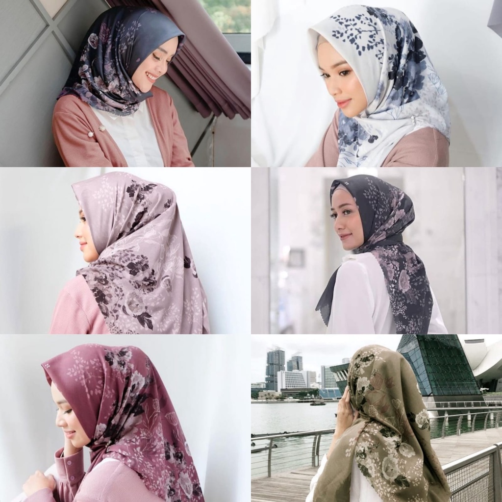 Promo !! Hijab Voal Segiempat Motif Kumala Series Jilbab Segiempat Voal Kerudung Segi Empat Motif