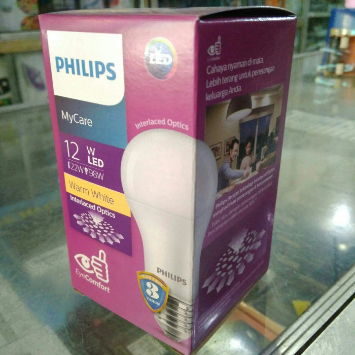 Lampu LED Philips LEDbulb 12w 12 watt warm white kuning