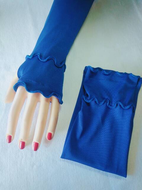 Handsock jempol curly senada+combi/handsock jempol/handsok curly/manset tangan/maset syari/gamis
