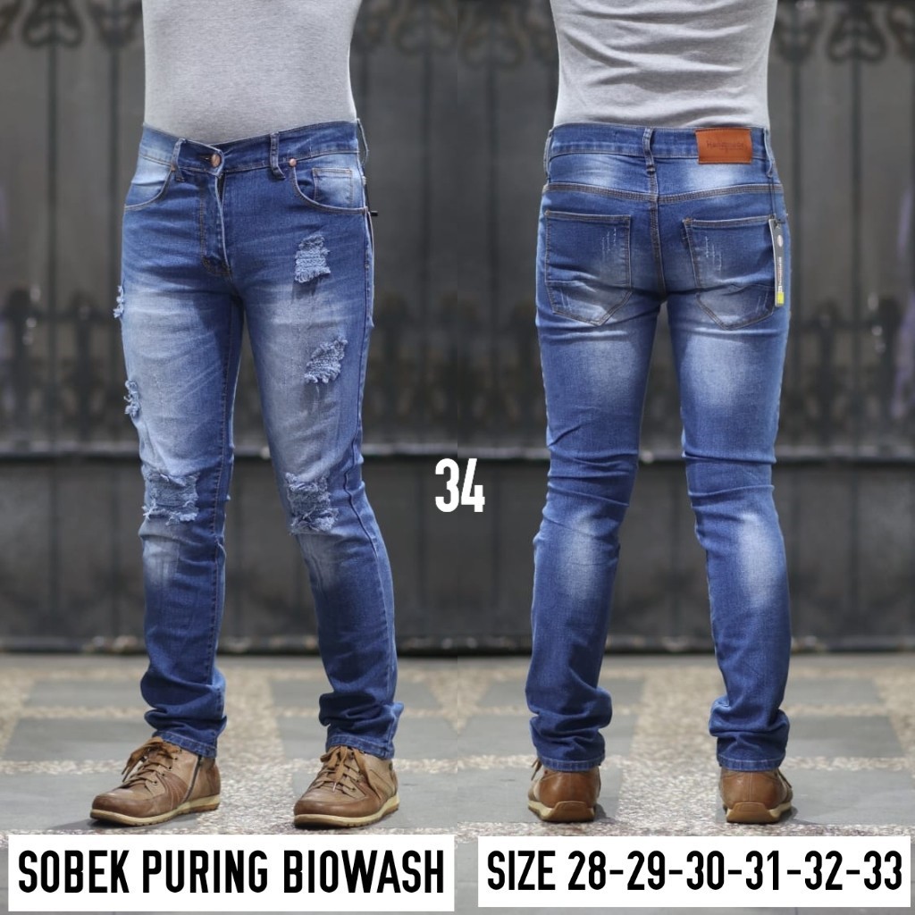 Celana Jeans Sobek/Celana Pria/Celana Joger