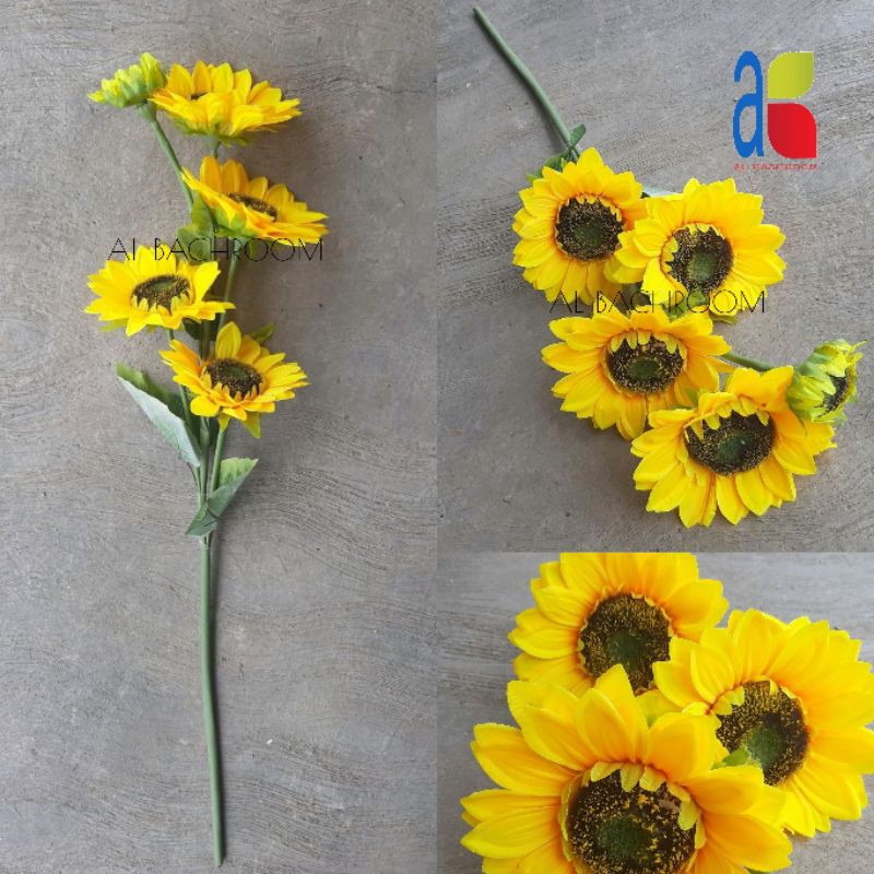 POHON BUNGA MATAHARI 100CM 3 &amp; 5 KUNTUM B8179 TANAMAN ARTIFICIAL SUN FLOWER DEKORASI RUMAH