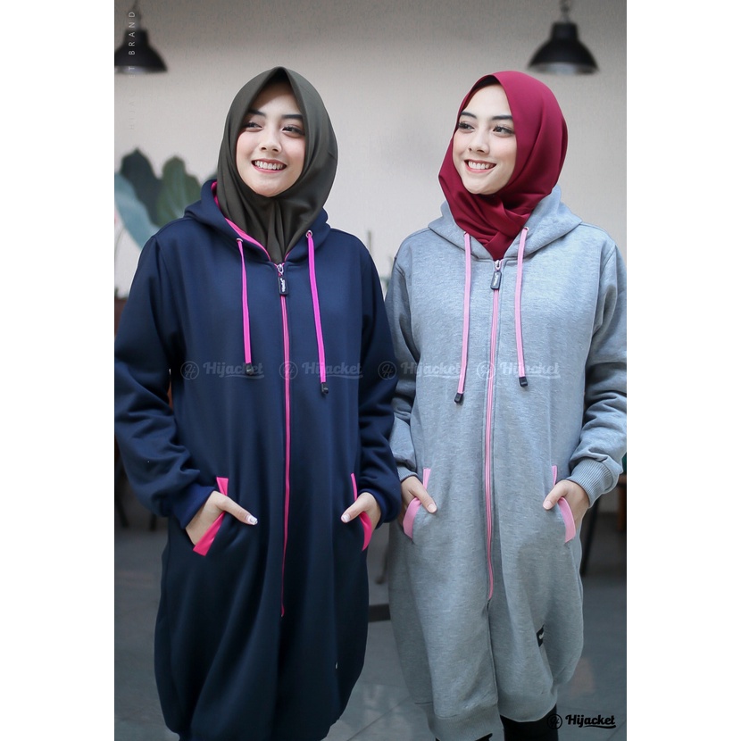 (BEST SELLER) Jaket Sweater Wanita Muslimah Hijab - Hijacket Basic Hijaber Original Panjang Hijaket