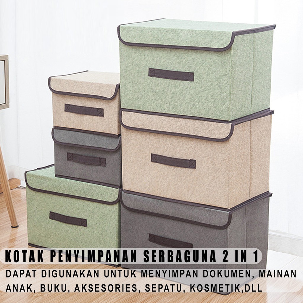 INFY - R583 Storage Box 2in1 Box Organizer Tempat Penyimpanan Baju Mainan Ukuran Kecil Dan Besar