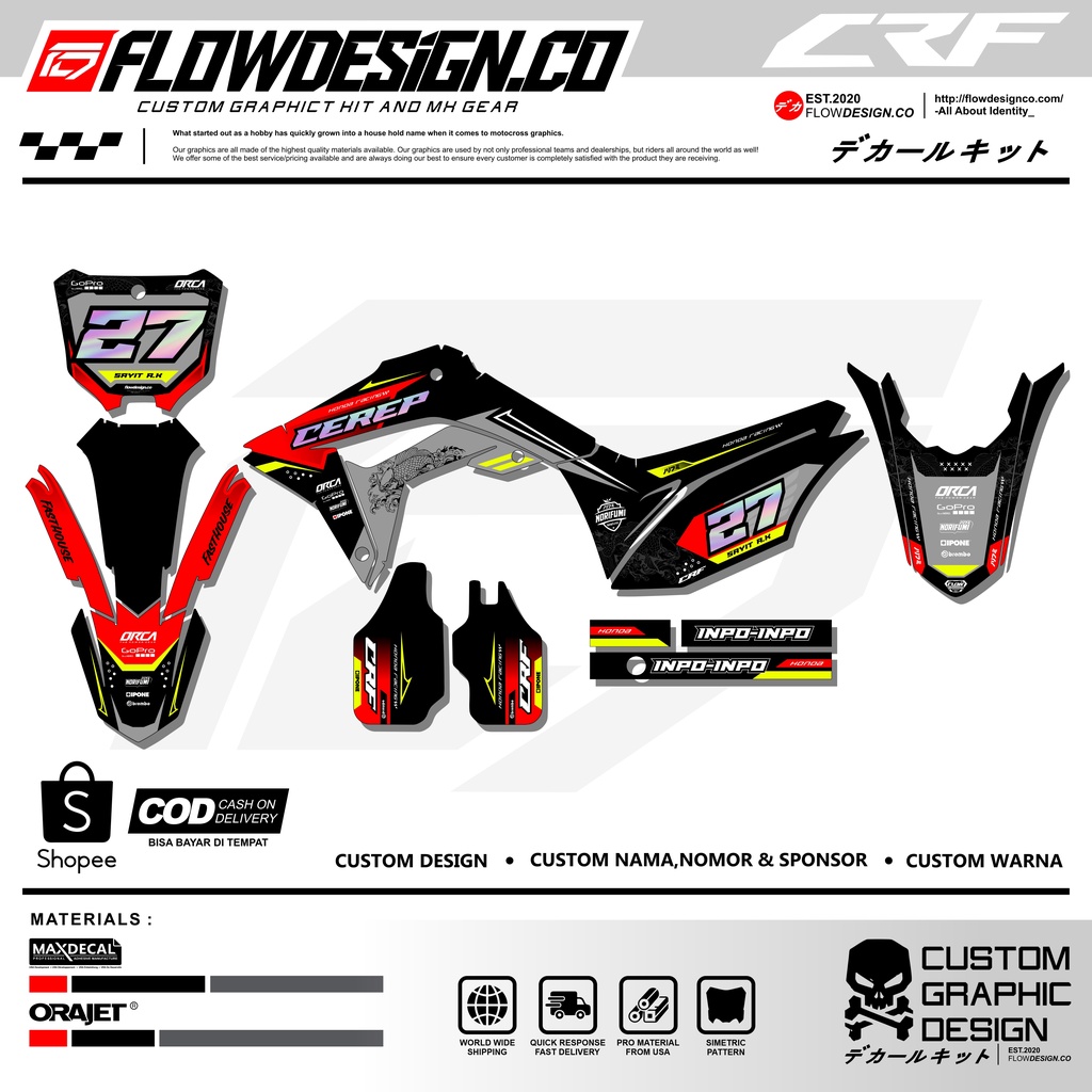 DECAL STICKER CRF ( CUSTOM DESIGN )