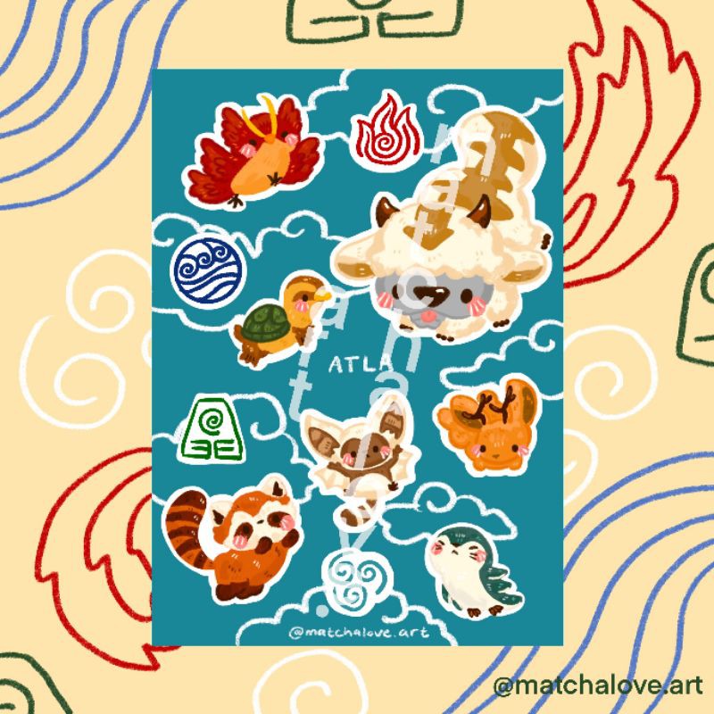 

Avatar Animals/ Avatar the Last Airbender Sticker Sheet