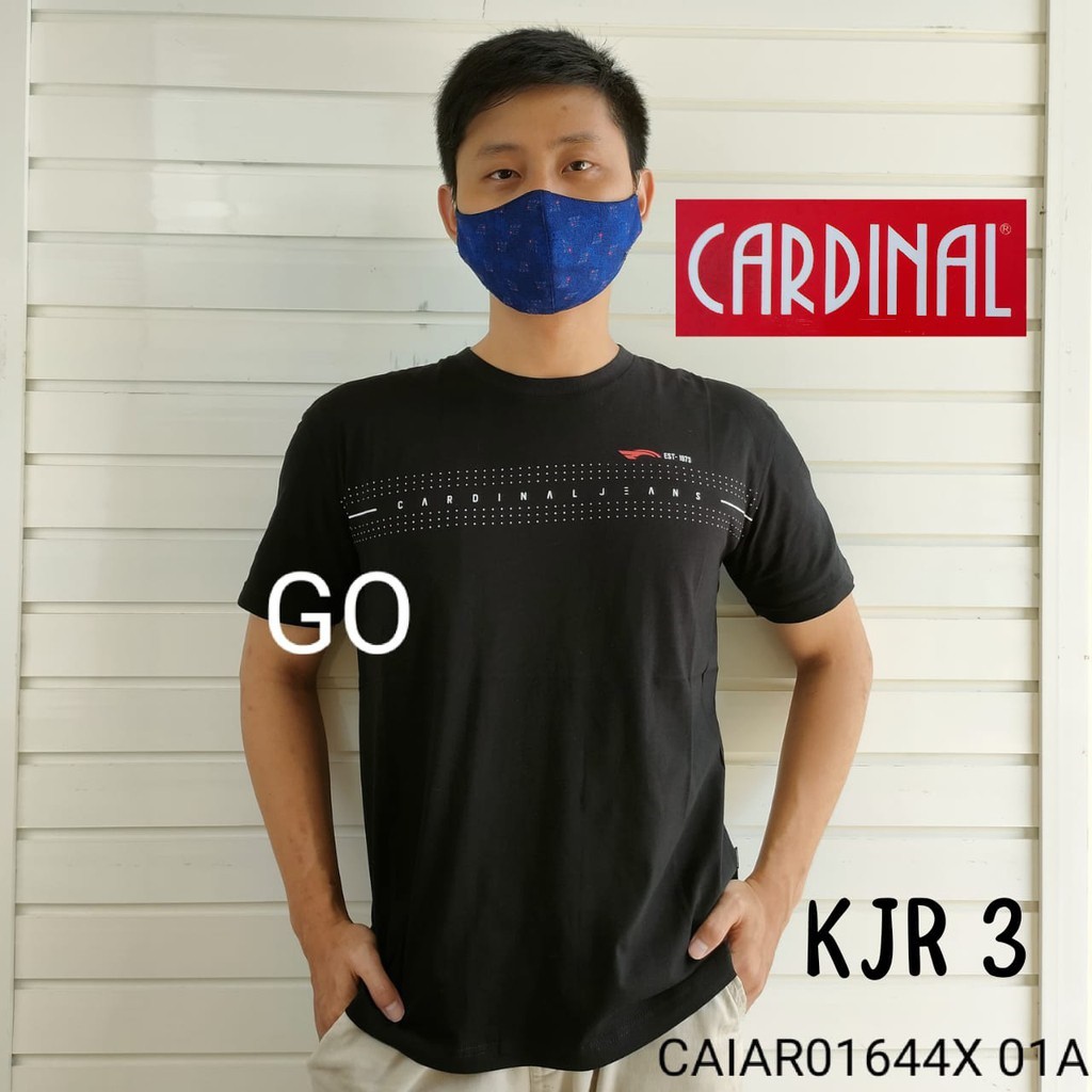 BB KJR CARDINAL JEANS KAOS T-Shirt Pakaian Pria Atasan Kaos Oblong Reguler Casual Santai Original