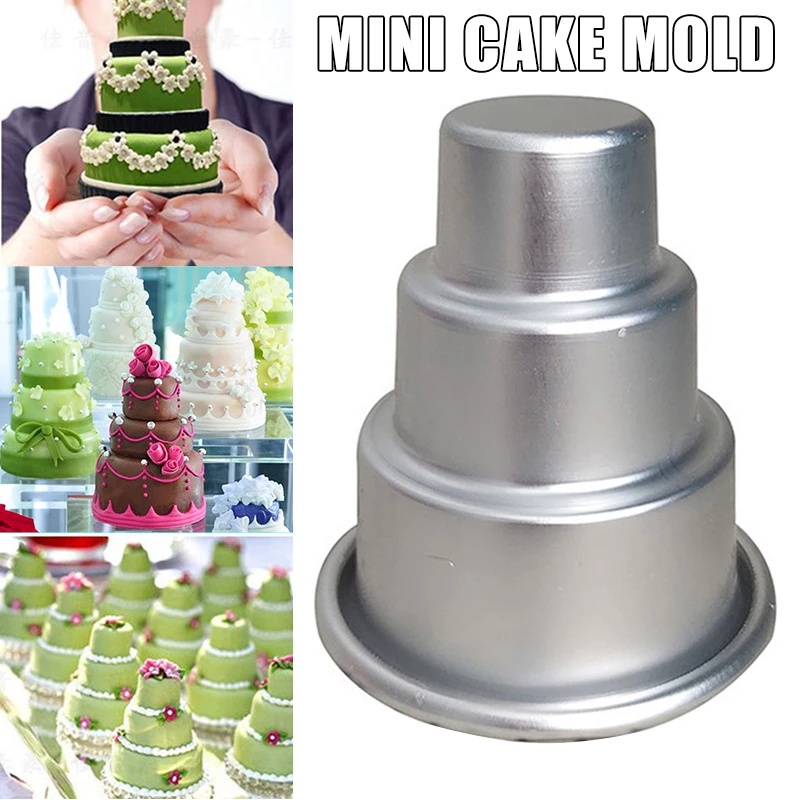 Cetakan Kue Mousse Pudding Tiga Lapis Bahan Aluminum Untuk Perlengkapan Dapur