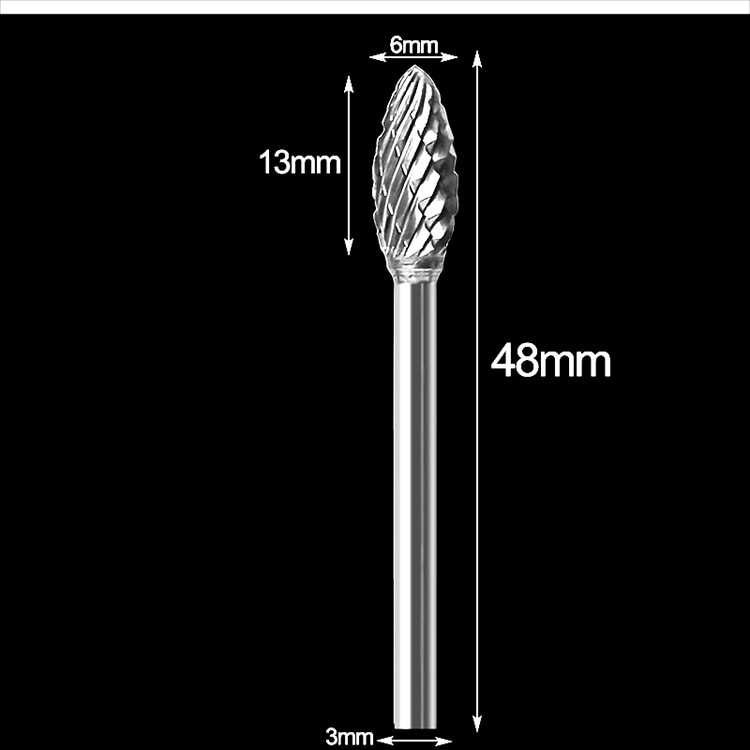 Mata Bor 10 Pcs Tungsten Carbide Cone Spiral 1/8 Inch