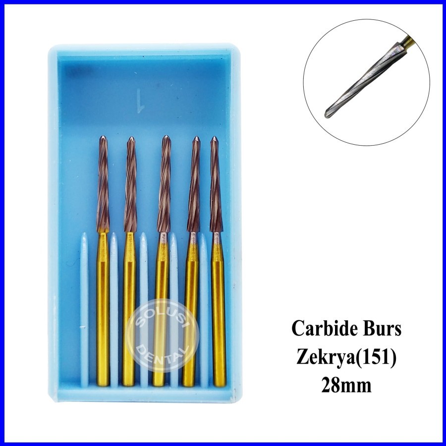 DENTAL CARBIDE BUR ZEKRYA 151 28MM - BUR ZEKRYA PCS