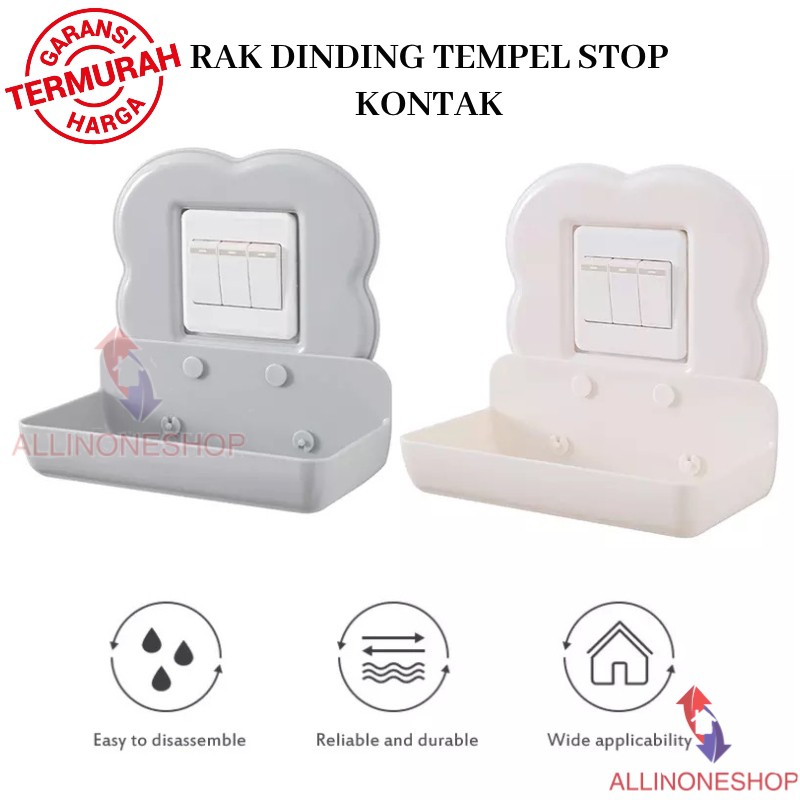 Rak Tempel Dinding Stop Kontak / Rak Tempat Charger HP Di Stop Kontak / Rak Tempat Barang Serbaguna