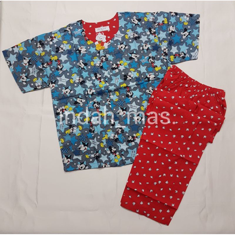 Piyama Niqta MICKEY BINTANG size 130,140,150