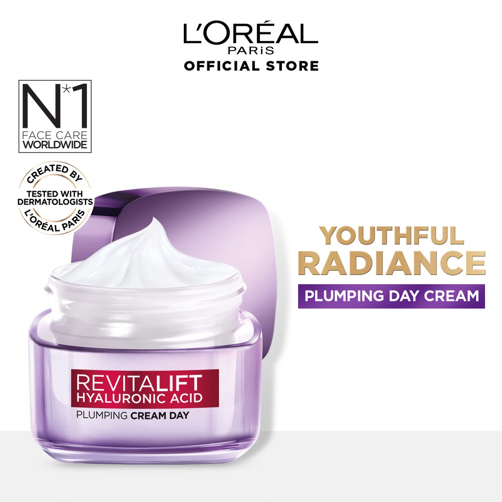 L'OREAL PARIS REVITALIFT HYALURONIC ACID Plumping Cream Day | ❤ jselectiv ❤ Krim Pelembap LOREAL - ORI✔️BPOM✔️COD✔️