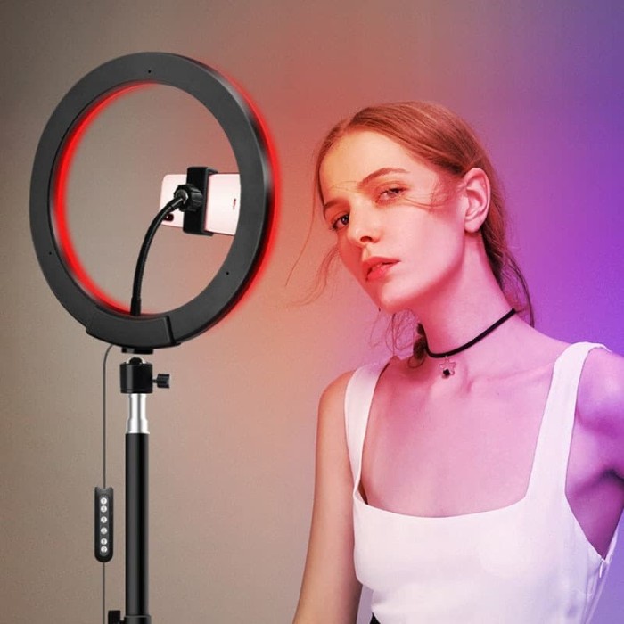 Ring Light RGB 33CM + 1.6M Led Rainbow TRIPOD Video LED TIKTOK