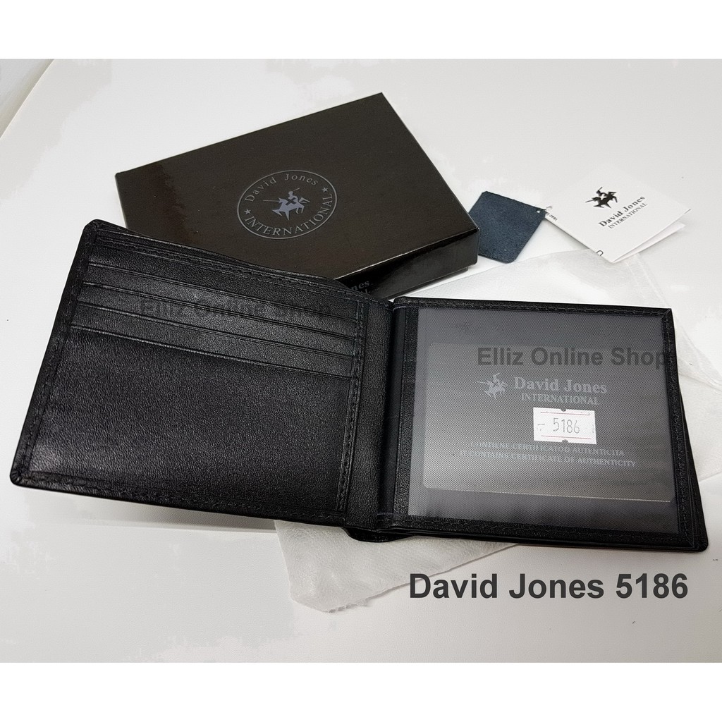 Dompet Pria David Jones 5186 Black - Kulit Import - 16 Kartu