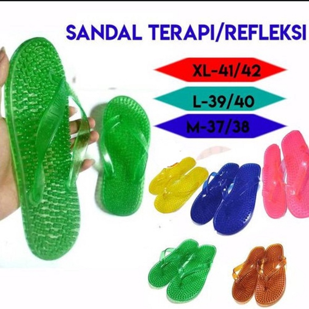 SENDAL REFLEKSI REMATIK KESEHATAN SANDAL DURI BENING JELLY WARNA&quot;