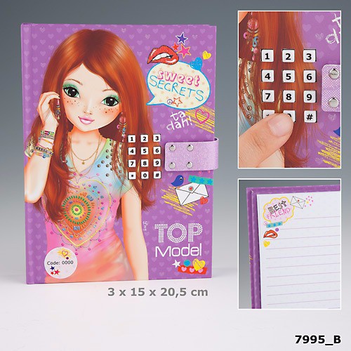 

Top Model Safety Diary with Code & Sound TM 7995 Purple (Buku harian) F-20