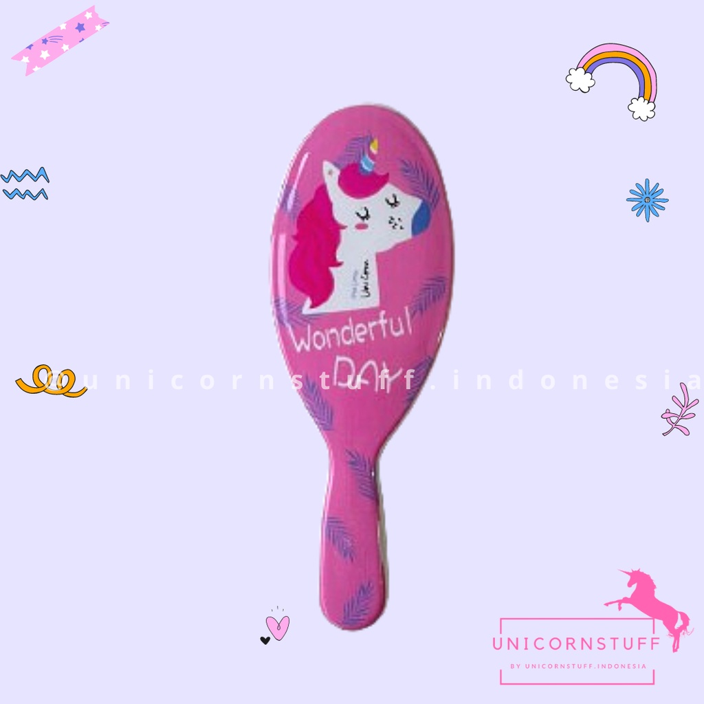 Sisir Rambut Unicorn Anak Cewek Karakter Kado Murah Premium Small Size Kecil Tas Pergi