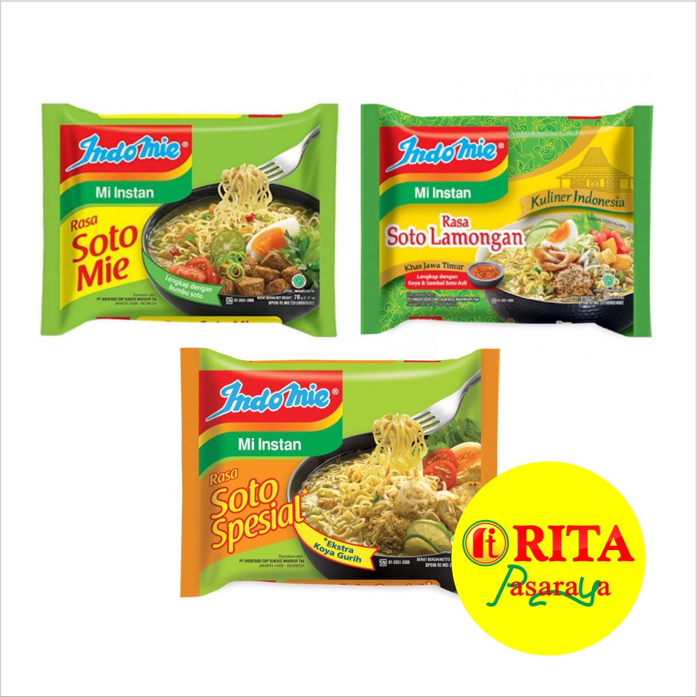 

Indomie Mie Instan Kuah Rasa Soto Mie / Soto Special 80 Gr