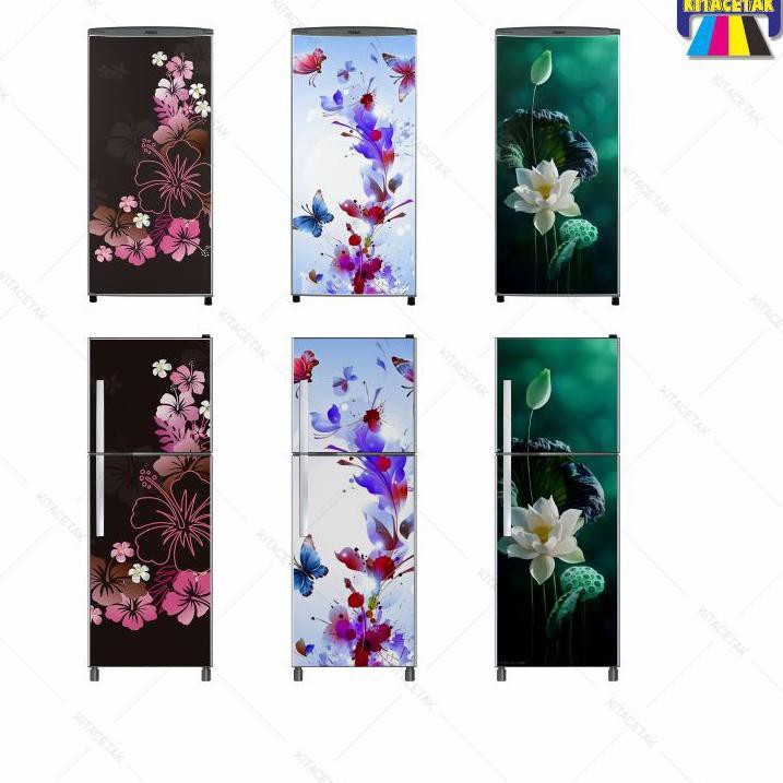 Trendϟ Stiker Kulkas Sticker Wallpaper Kulkas 1 dan 2 Pintu Motif Bunga Shabby