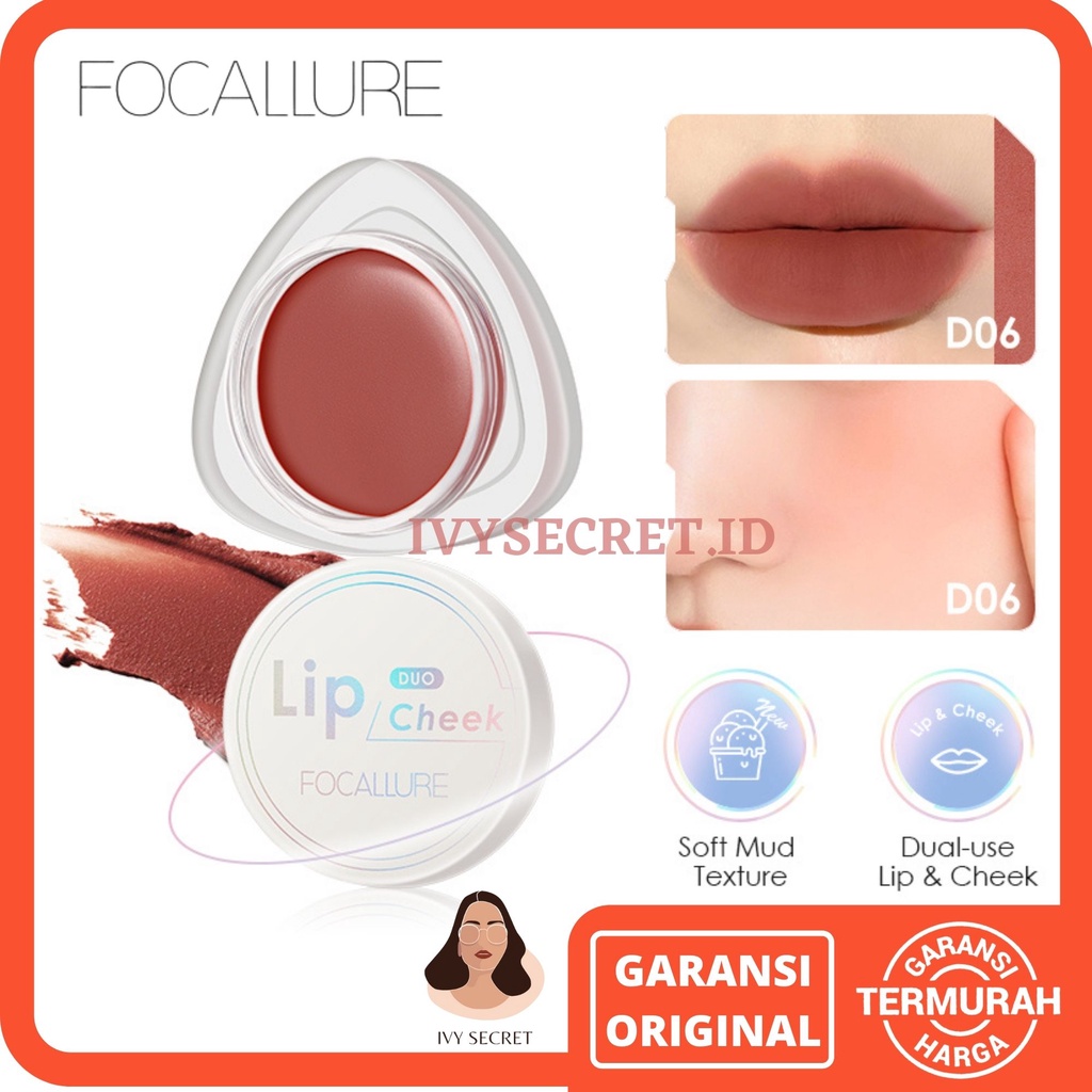 Focallure Lip Mud Dual Muse Lip Clay Focallure Lip And Cheek Duo 2IN1 Lipcream And Cheek Blush Focallure Lipcream Focallure