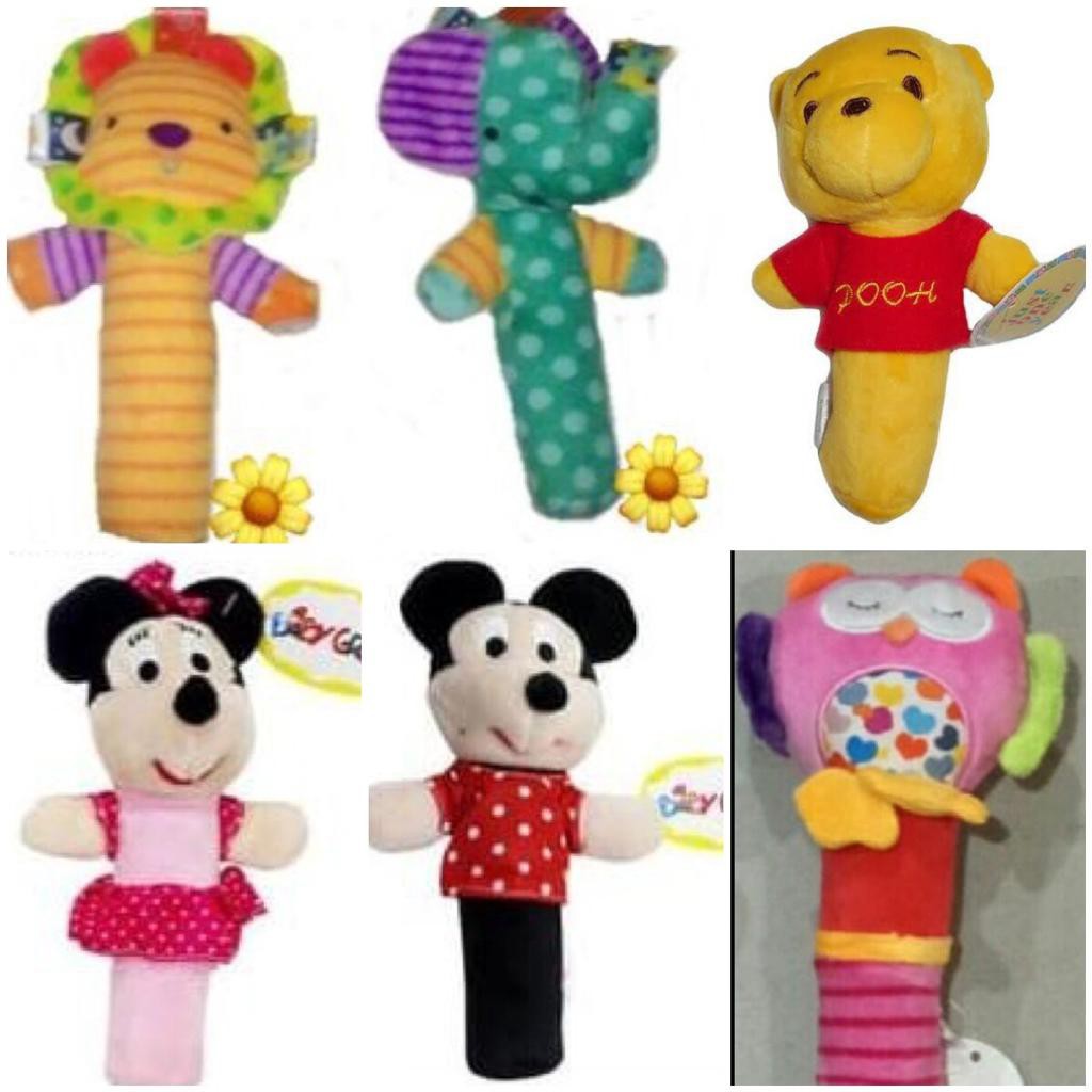 Boneka Rattle stick Animal / Rattles Musik Mainan Bayi /mainan bayi