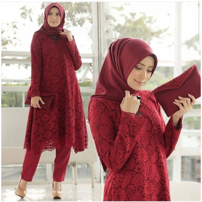 atasan KEBAYA TUNIK /KEBAYA BRUKAT TUNIK / KEBAYA BROKAT MODERN PESTA KONDANGAN DAN WISUDA / ATASAN 