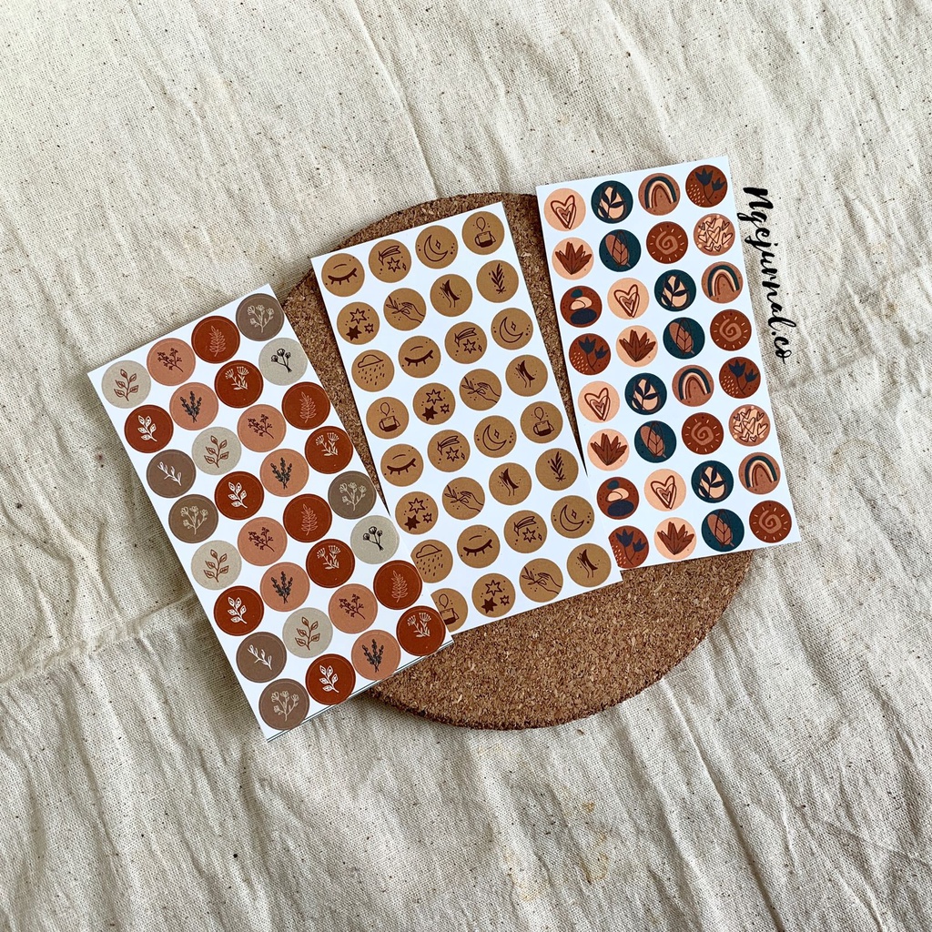 

1 Lembar/ Set (3pcs) Sticker Aesthetic Waterproof