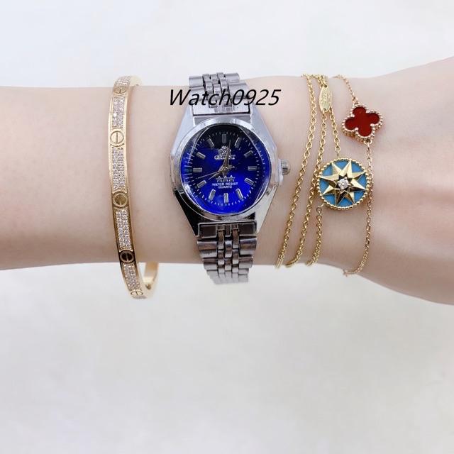 ✅COD [READY STOCK]  JAM TANGAN RANTAI ORIENT COUPLE 5WARNA READY FASHION RANTAI PRIA WANITA C11-Wanita-Biru
