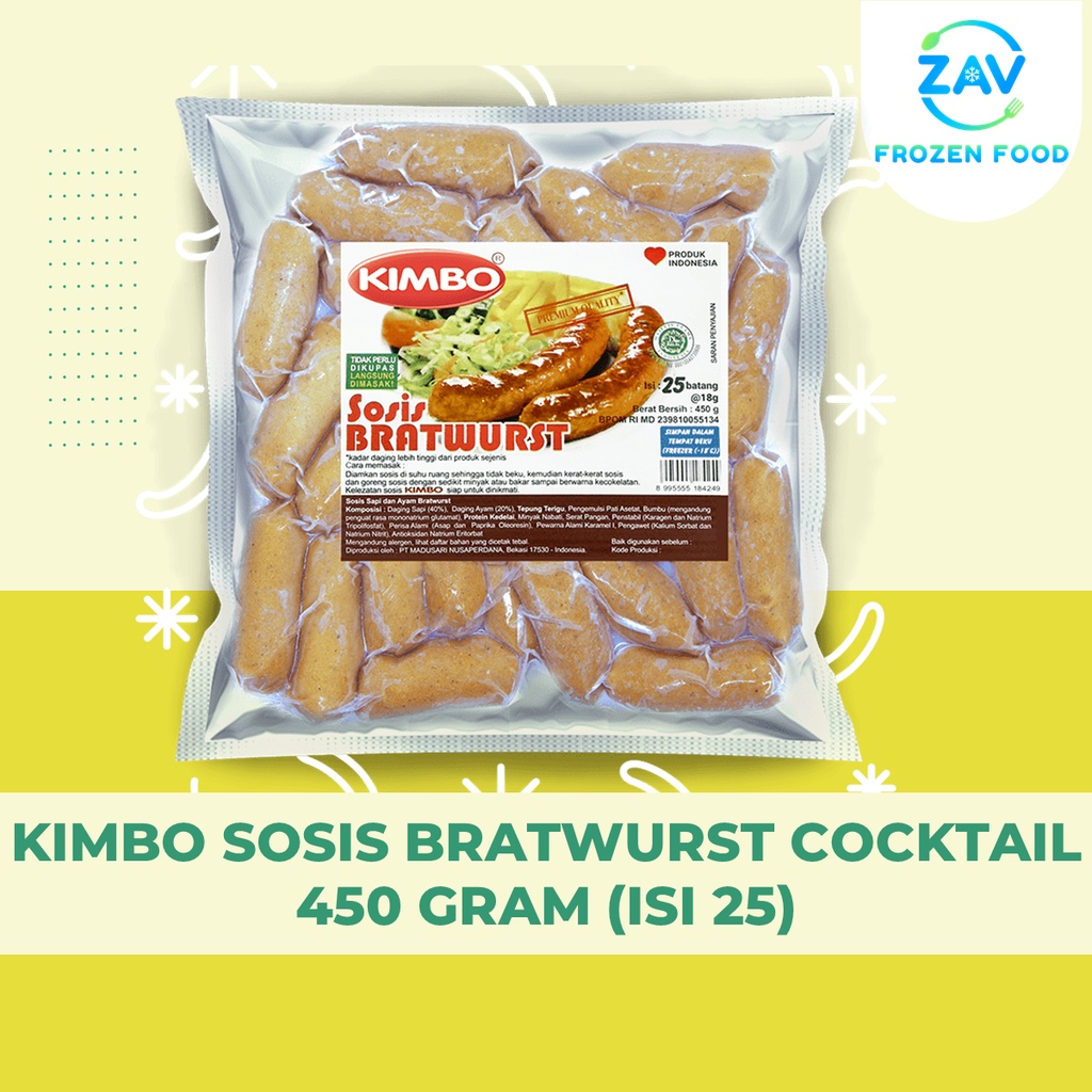 

KIMBO SOSIS BRATWURST COCKTAIL 500 GRAM [ISI 25]