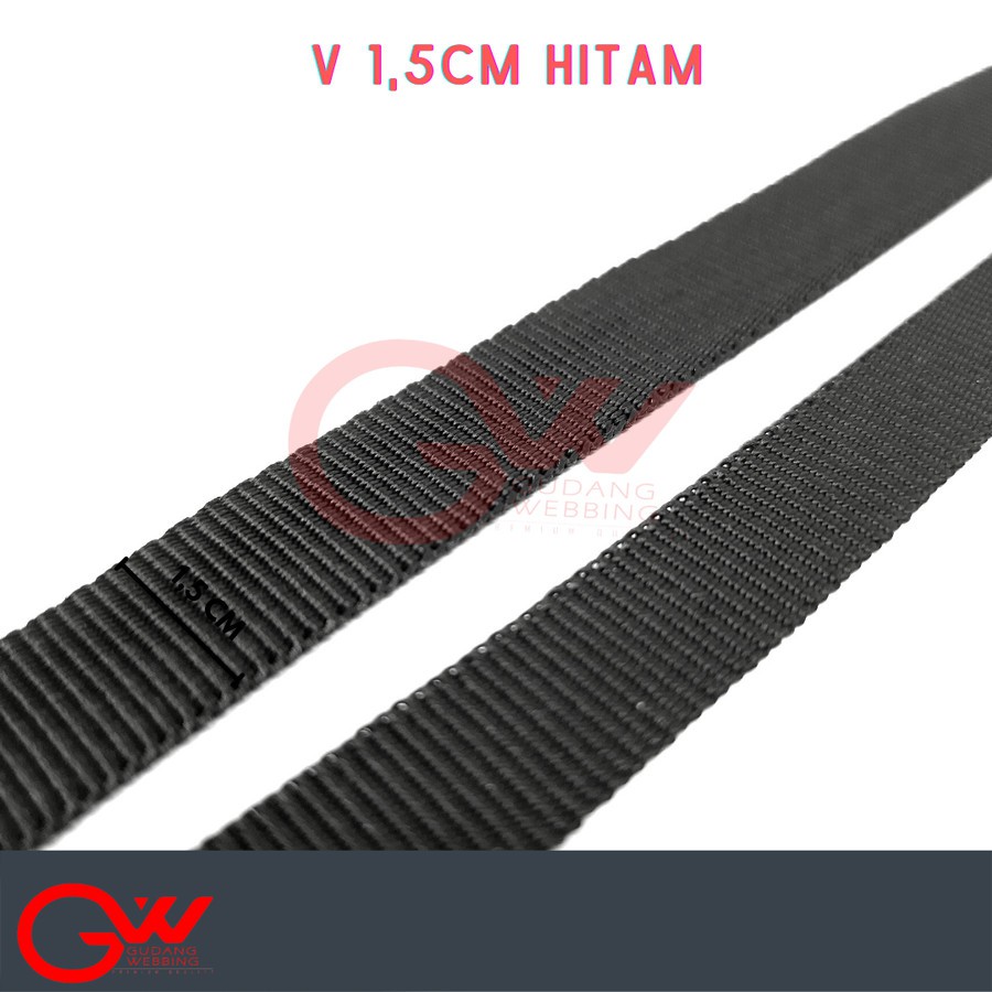 Tali Webbing / Tali V Hitam / V 1,5cm HITAM / V 1,2cm Hitam / PCR V HITAM