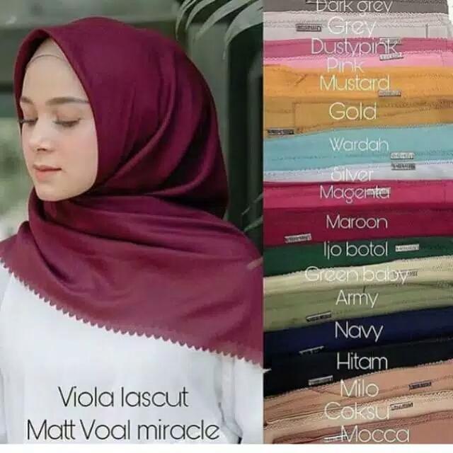 kerudung segi empat polos voal laser cut / hijab segi empat polos voal laser cut