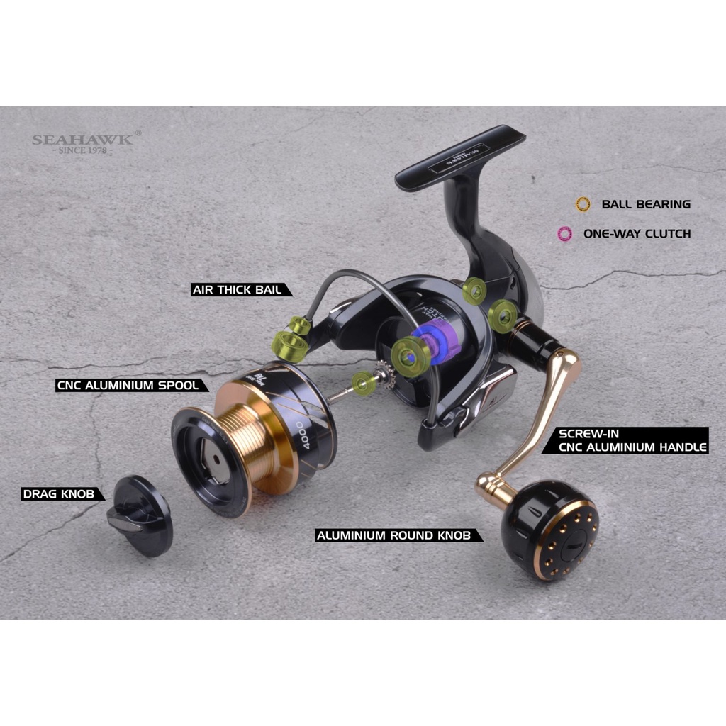 SEAHAWK Reel Spinning Strike Wolf Pro (Power Handle)