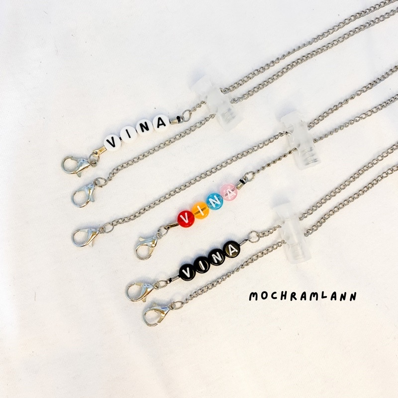 STRAP MASK RANTAI SILVER REQUEST NAMA