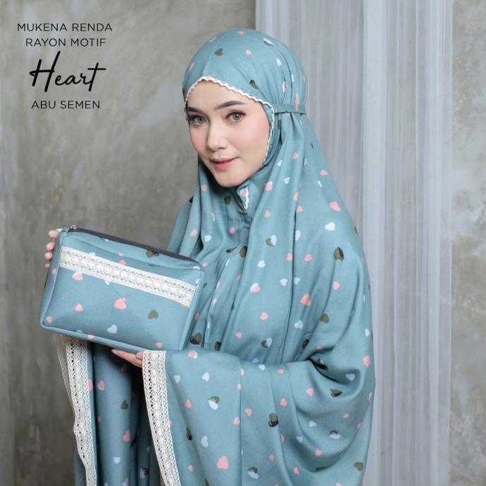 Pusat Mukena Tasik - Mukena Dewasa Renda Rayon Motif Heart Mectuseller