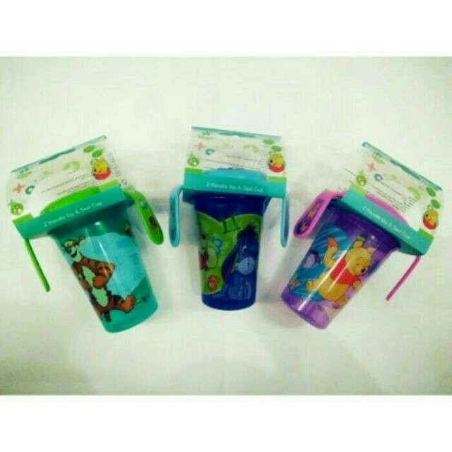 Kiddy gelas minum anak bayi disney pooh botol minum gelas pegangan dengan hard spout
