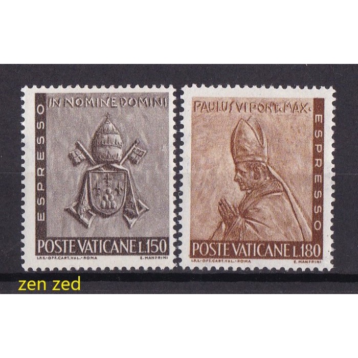 

0480 Perangko vatican City 1966 Express Stamps 2v Mnh