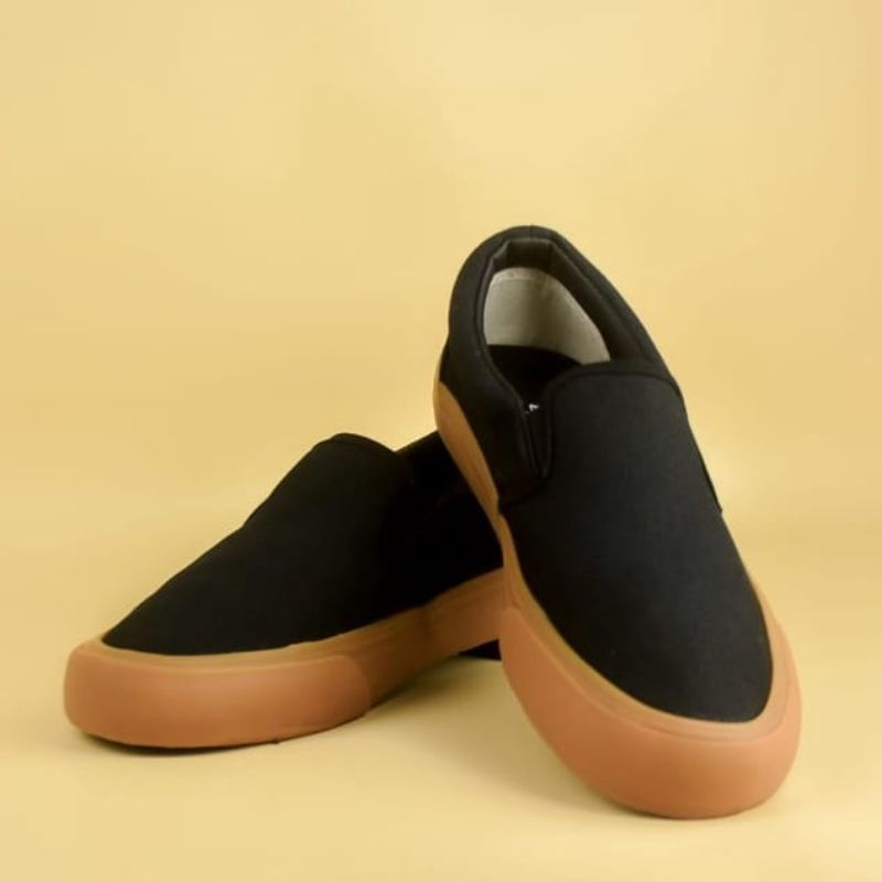 Sepatu Getzke Lite Slip On Black Gum Sepatu Lokal Sepatu Original Sepatu Murah