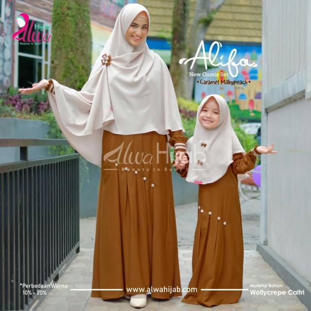 Ready Stok Gamis Couple Set MOM n KIDS Alifa ORI by Alwa Hijab