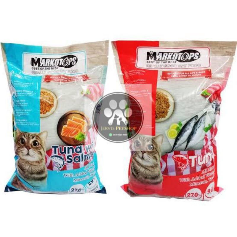 Markotops tuna salmon , tuna .Makanan kucing ,catfood 1Kg