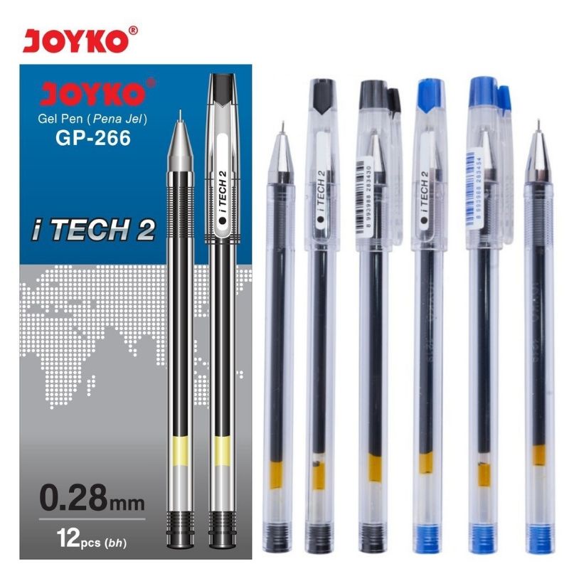 

[1 LSN / 12 PCS] Gel Pen Pulpen Pena Joyko GP-266 iTech 2 0.28 mm