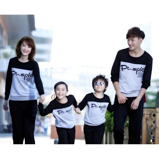 Sweater Couple Keluarga Pusple 2 Anak