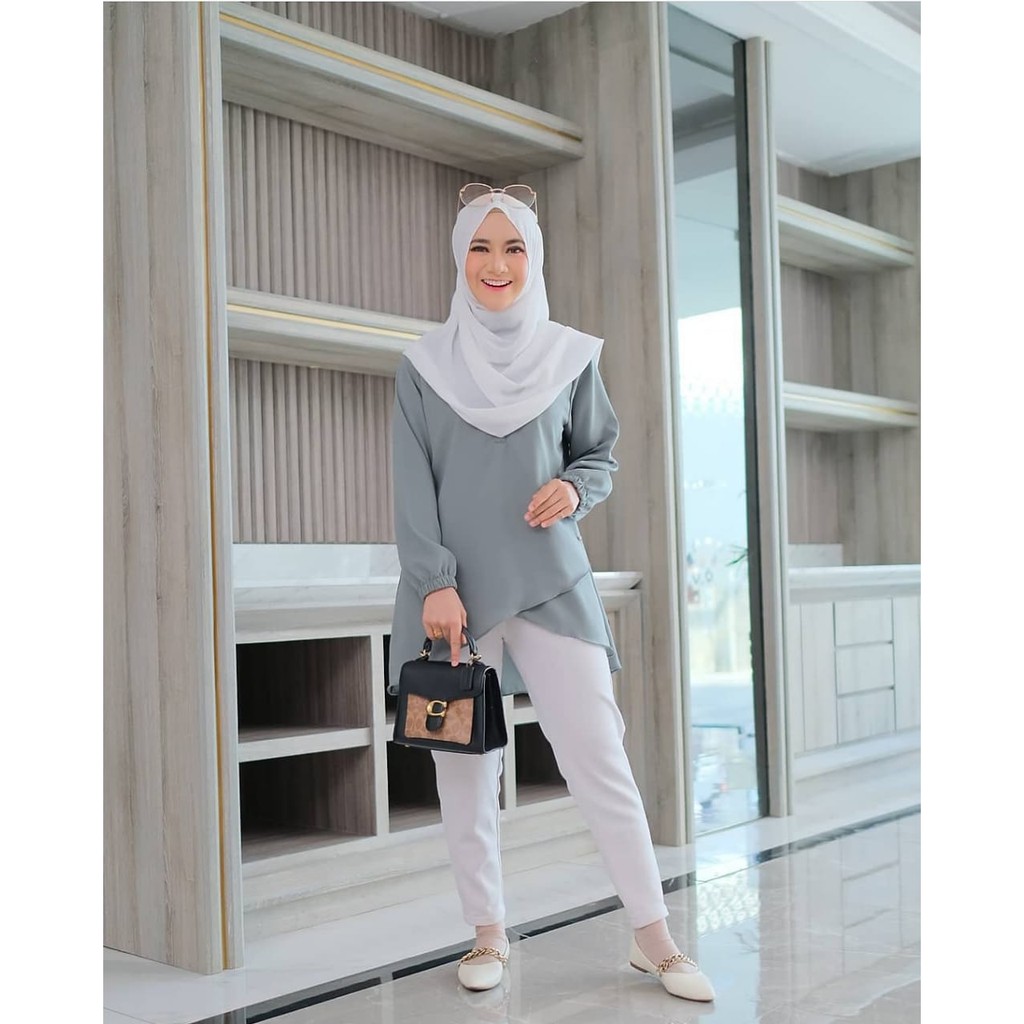 GF02 ~ RAMADHAN SALE [OBRAL] TURAM BLOUSE size S M L XL atasan muslim wanita matt PREMIUM CREPE HQ