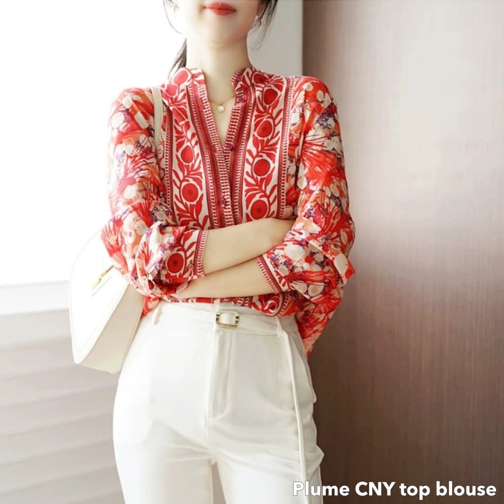 Plume cny top blouse -Thejanclothes