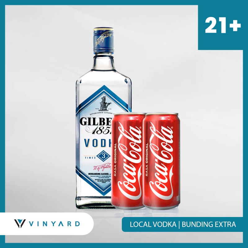 Promo Gilbeys Vodka 750 Ml + 2 Coca Cola Can 250 ml