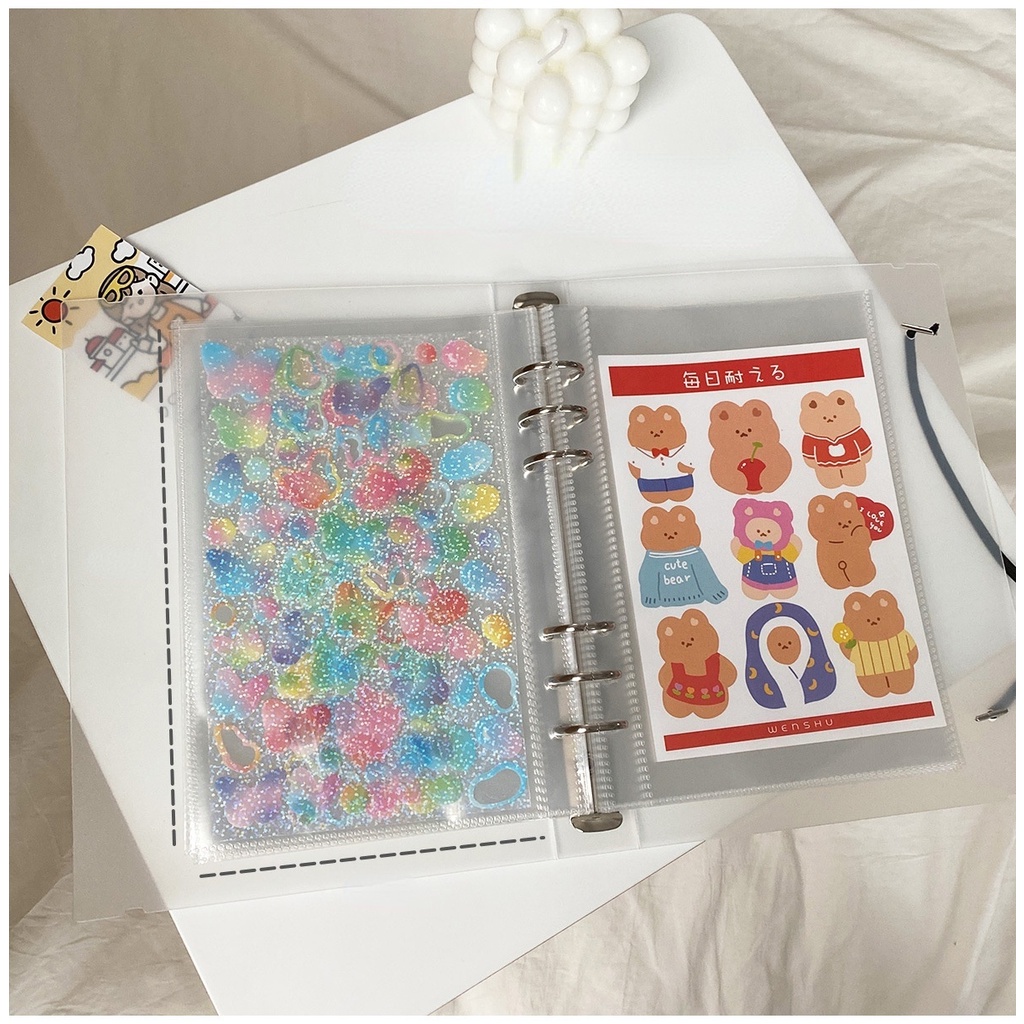 6 Rings Binder Cover A5 Photo Album Photocard File Sticker Binder Ticket Post Binder Album Korea Stationery