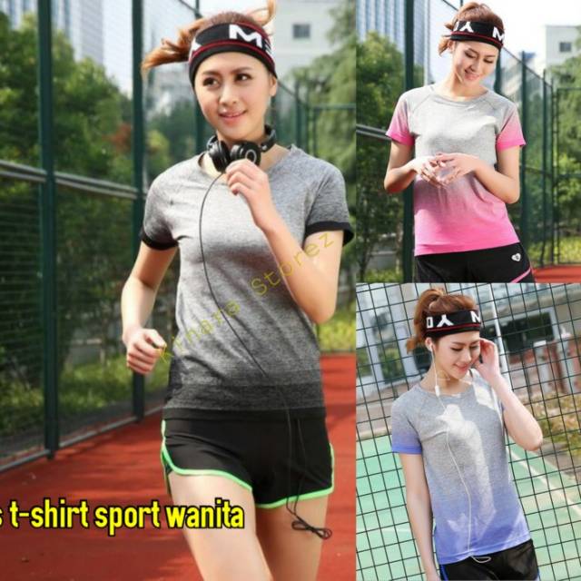 Kinarastorez Kaos Tshirt cewek sport Olahraga Baju  