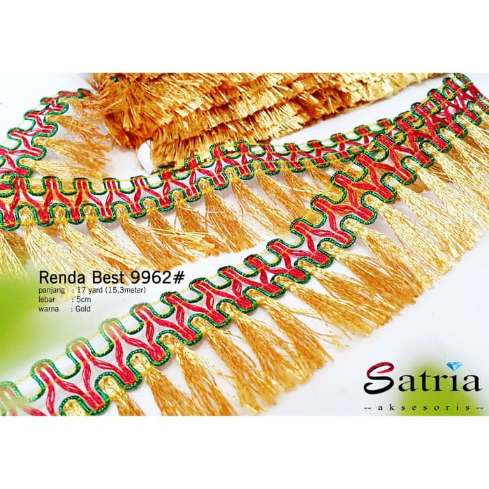 Renda Lace Bahan Renda Emas Fashion Baju Jilbab Renda 9962#