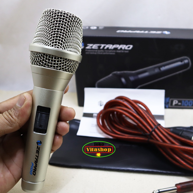 MIC KABEL ZETAPRO P-100 MICROPHONE ORIGINAL MIK VOCAL PROFESIONAL